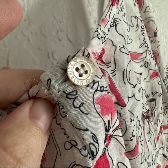 Moschino NWT Silk Cotton Blend Pink Bow Print Wide Leg Sleep Jump Suit - Picture 6 of 11